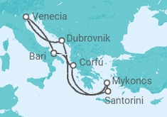 Itinerario del Crucero Grecia, Croacia, Italia - Costa Cruceros