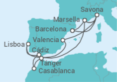 Itinerario del Crucero Italia, Francia, Marruecos, España, Portugal - Costa Cruceros