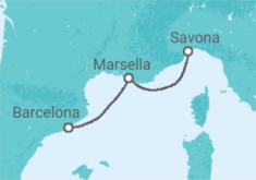Itinerario del Crucero Francia, Italia - Costa Cruceros