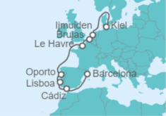 Itinerario del Crucero España, Portugal, Francia, Bélgica, Holanda - Costa Cruceros