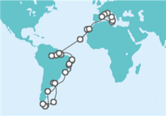 Itinerario del Crucero Vuelta al mundo 2023 Costa Cruceros - Costa Cruceros