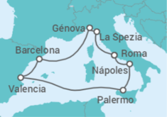 Itinerario del Crucero Italia, España TI - MSC Cruceros