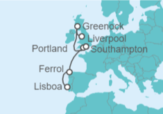 Itinerario del Crucero Reino Unido, España - MSC Cruceros