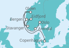 Itinerario del Crucero Noruega - Azamara