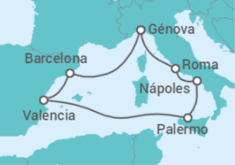 Itinerario del Crucero Italia, España - MSC Cruceros