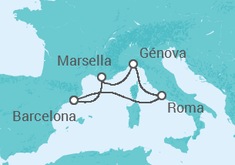 Itinerario del Crucero Francia, Italia - MSC Cruceros
