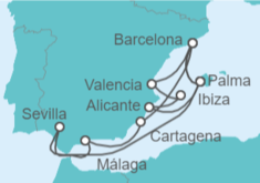 Itinerario del Crucero España - AIDA
