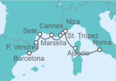 Itinerario del Crucero Francia e Italia - Azamara