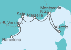 Itinerario del Crucero Francia - Azamara