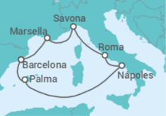 Itinerario del Crucero Italia, España, Francia - Costa Cruceros