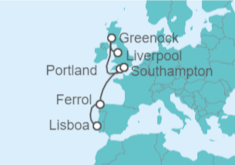Itinerario del Crucero Reino Unido, España - MSC Cruceros