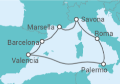 Itinerario del Crucero Italia, Francia, España - Costa Cruceros