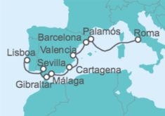 Itinerario del Crucero Desde Civitavecchia (Roma) a Lisboa - Azamara