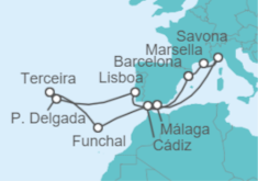 Itinerario del Crucero España, Portugal, Italia, Francia - Costa Cruceros