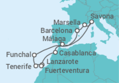 Itinerario del Crucero Hacia Paraísos Oceánicos - Costa Cruceros