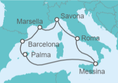 Itinerario del Crucero Mediterráneo para todos los gustos - Costa Cruceros