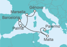 Itinerario del Crucero Malta, España, Francia - MSC Cruceros