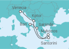Itinerario del Crucero Montenegro, Grecia - MSC Cruceros