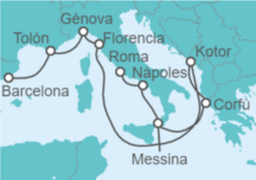 Itinerario del Crucero Mediterráneo Occidental  - Princess Cruises