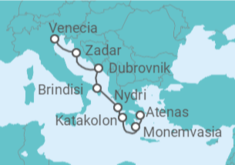 Itinerario del Crucero Grecia y Costa Dálmata - Seabourn