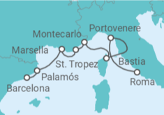 Itinerario del Crucero Mónaco, Francia, España - Seabourn