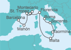 Itinerario del Crucero Italia, Malta, Francia, Mónaco, España - Oceania Cruises