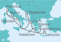 Itinerario del Crucero Grecia, Italia, Croacia - NCL Norwegian Cruise Line