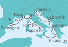 Itinerario del Crucero Desde Venecia a Barcelona - Holland America Line