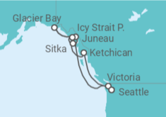Itinerario del Crucero Alaska  - Holland America Line