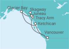 Itinerario del Crucero Alaska  - Holland America Line