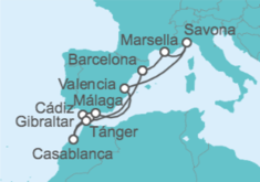 Itinerario del Crucero Italia, Francia, España, Gibraltar, Marruecos - Costa Cruceros