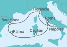 Itinerario del Crucero Italia, España - NCL Norwegian Cruise Line