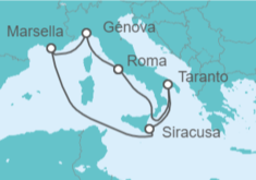 Itinerario del Crucero Italia - MSC Cruceros