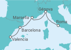 Itinerario del Crucero España, Francia, Italia - MSC Cruceros