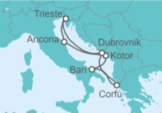 Itinerario del Crucero Italia, Montenegro, Grecia, Croacia - MSC Cruceros