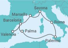 Itinerario del Crucero España, Italia, Francia - Costa Cruceros