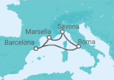 Itinerario del Crucero Francia, España, Italia - Costa Cruceros