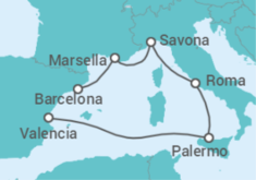 Itinerario del Crucero Italia, Francia - Costa Cruceros