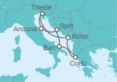 Itinerario del Crucero Italia, Croacia, Grecia, Montenegro TI - MSC Cruceros