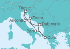Itinerario del Crucero Grecia, Croacia, Italia TI - MSC Cruceros