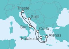 Itinerario del Crucero Italia, Croacia, Grecia - Costa Cruceros