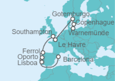 Itinerario del Crucero Portugal, España, Reino Unido, Francia, Suecia, Dinamarca TI - MSC Cruceros