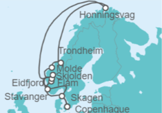 Itinerario del Crucero Noruega - Holland America Line