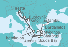 Itinerario del Crucero Desde Pireo (Atenas) a Trieste (Italia) - Holland America Line