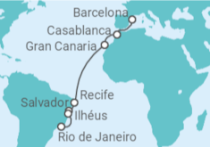 Itinerario del Crucero Marruecos, España, Brasil - Costa Cruceros