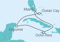 Itinerario del Crucero Jamaica, México - MSC Cruceros