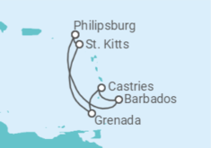 Itinerario del Crucero El encanto de las Antillas - MSC Cruceros