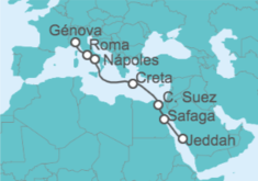 Itinerario del Crucero Egipto, Grecia, Italia - MSC Cruceros