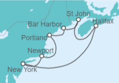 Itinerario del Crucero Nueva York, Canadá y la Costa Este EE.UU - NCL Norwegian Cruise Line