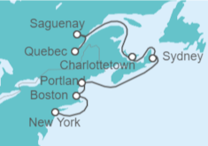 Itinerario del Crucero Nueva Escocia y Canadá - NCL Norwegian Cruise Line